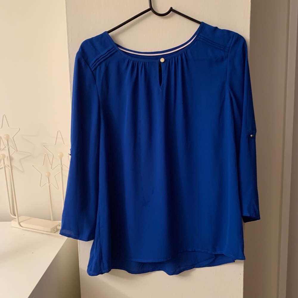 🌵Blue pleated blouse